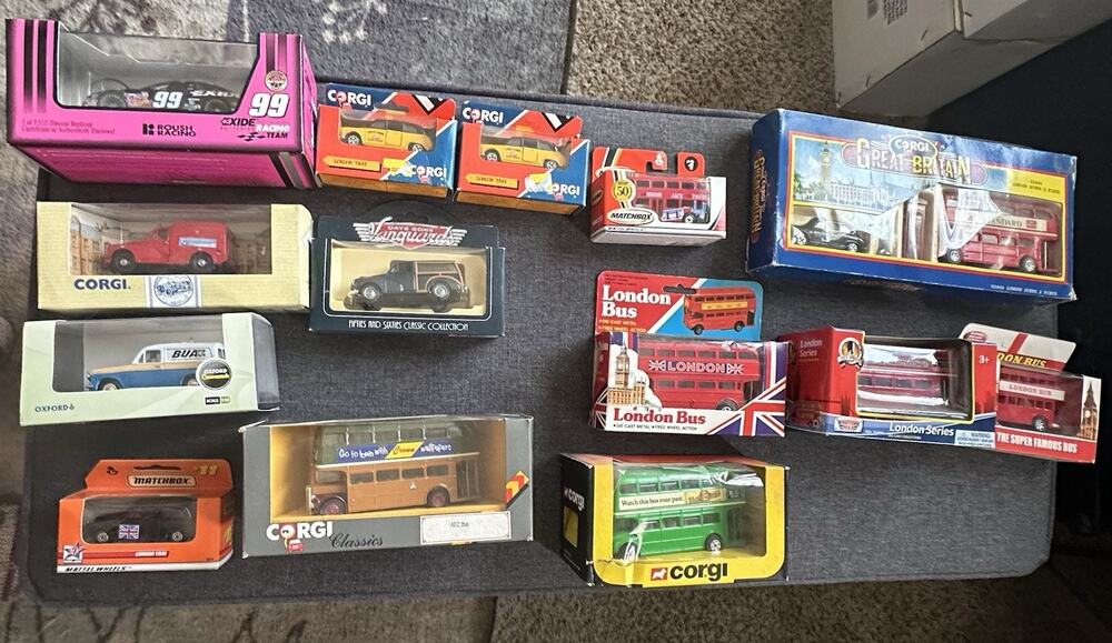 Vintage Diecast London Bus Car Collection Corgi Matchbox Oxford Revell Boxed
